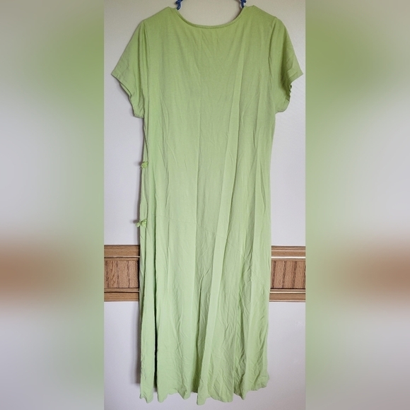 Soft Surroundings Women's Green Pom Pom Alana Maxi Dress Size Large - Picture 2 of 5